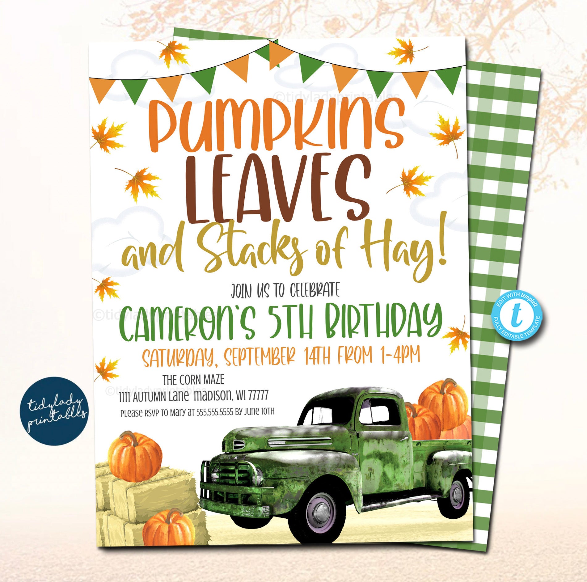 Fall Party Invitations | TidyLady Printables