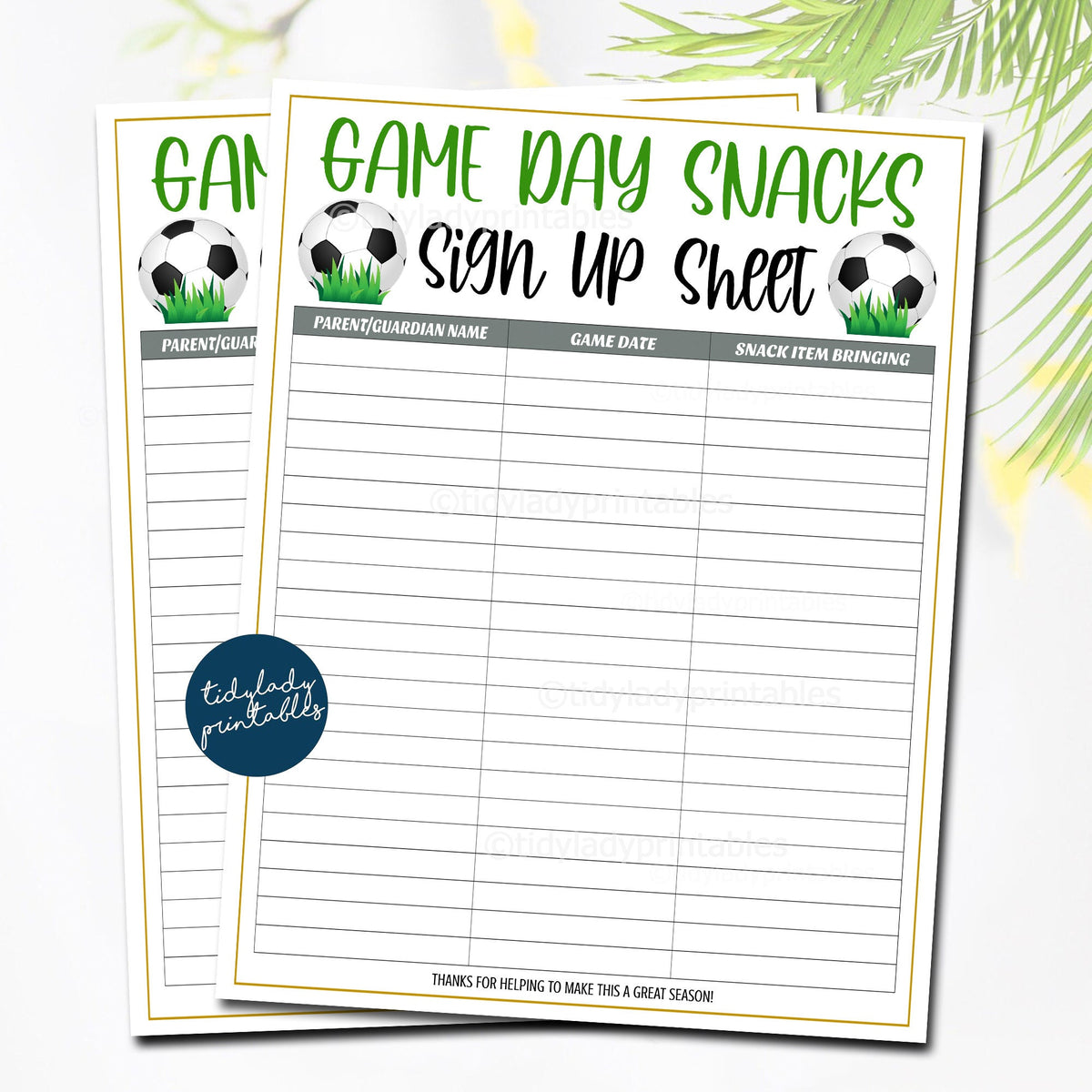soccer-snack-volunteer-signup-sheet-tidylady-printables for Free Printable Parent Sign In Sheet Soccer Snack Volunteer Signup Sheet | TidyLady Printables for Free Printable Parent Sign In Sheet