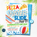 Pizza and Waterslide Party Invitation, End of School Party, Printable Invite Back to School, Summer Kids Boys Birthday, EDITABLE TEMPLATE
