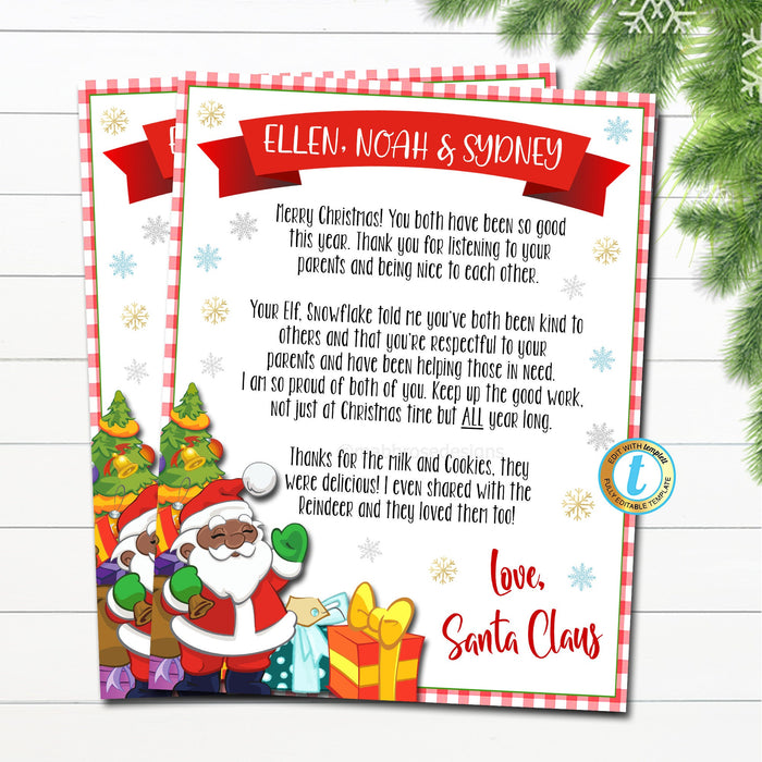 EDITABLE Letter from Santa Printable, Santa Letter Instant Download Personalized Christmas Eve Box Letter, Santa Claus Holiday Note Template