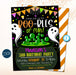 Printable Kid's Hallowen Party Invitation, Halloween Invite, Halloween Birthday Party, Costume Party Invitation, Boo-bles of Fun, EDITABLE