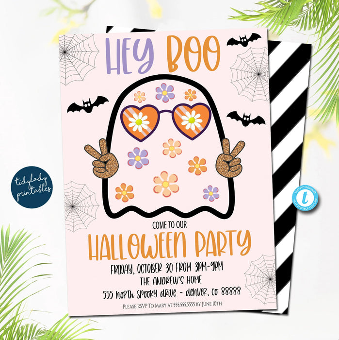 let-s-get-spooky-birthday-invite-hippie-ghost-pink-pastel-tidylady-printables for Free Printable Halloween Party Invitations Let's Get Spooky Birthday Invite | Hippie Ghost Pink Pastel — TidyLady Printables for Free Printable Halloween Party Invitations