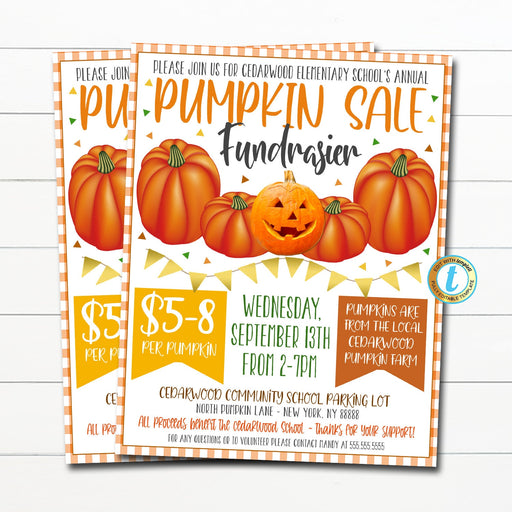 Pumpkin Sale Fundraiser Flyer, Fall Autumn Church School Pto Pta, Halloween Fall Fundraising Sale, Pumpkins for Sale, EDITABLE TEMPLATE