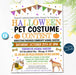 EDITABLE Halloween Pet Costume Contest Flyer, Animal Shelter Rescue Community Nonprofit Halloween Benefit Event, Halloween Party, PRINTABLE