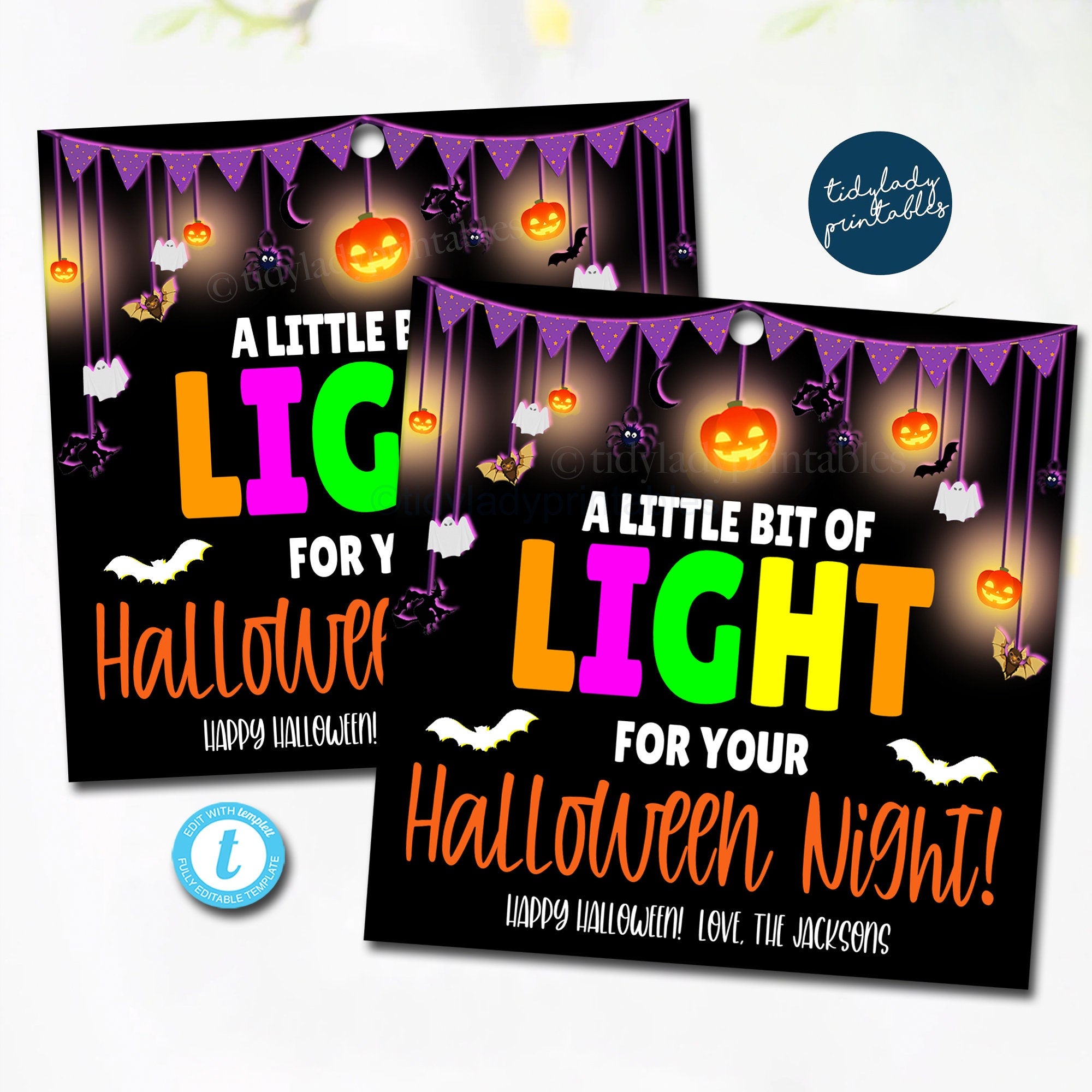 glow-stick-gift-tag-halloween-kids-glow-stick-trick-or-treat-tidylady-printables for A Little Light For Halloween Night Free Printable Glow Stick Gift Tag, Halloween Kids Glow Stick Trick or Treat — TidyLady Printables for A Little Light For Halloween Night Free Printable