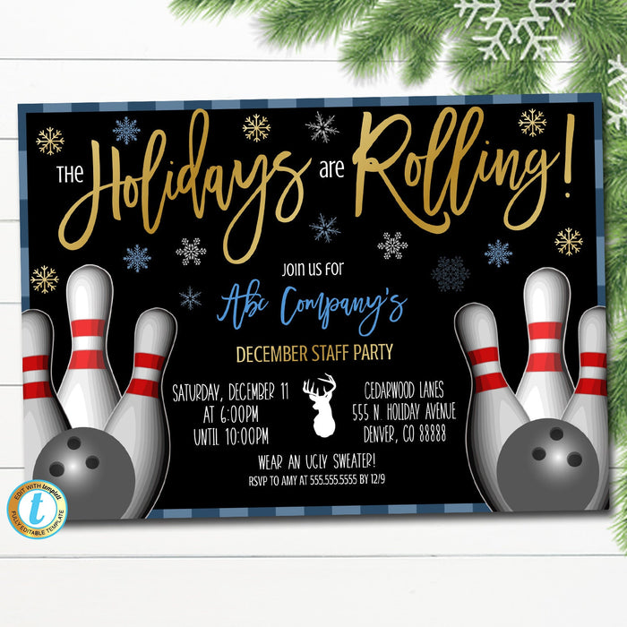 Holiday Bowling Party Invitation | TidyLady Printables holiday-bowling-party-invitation-tidylady-printables