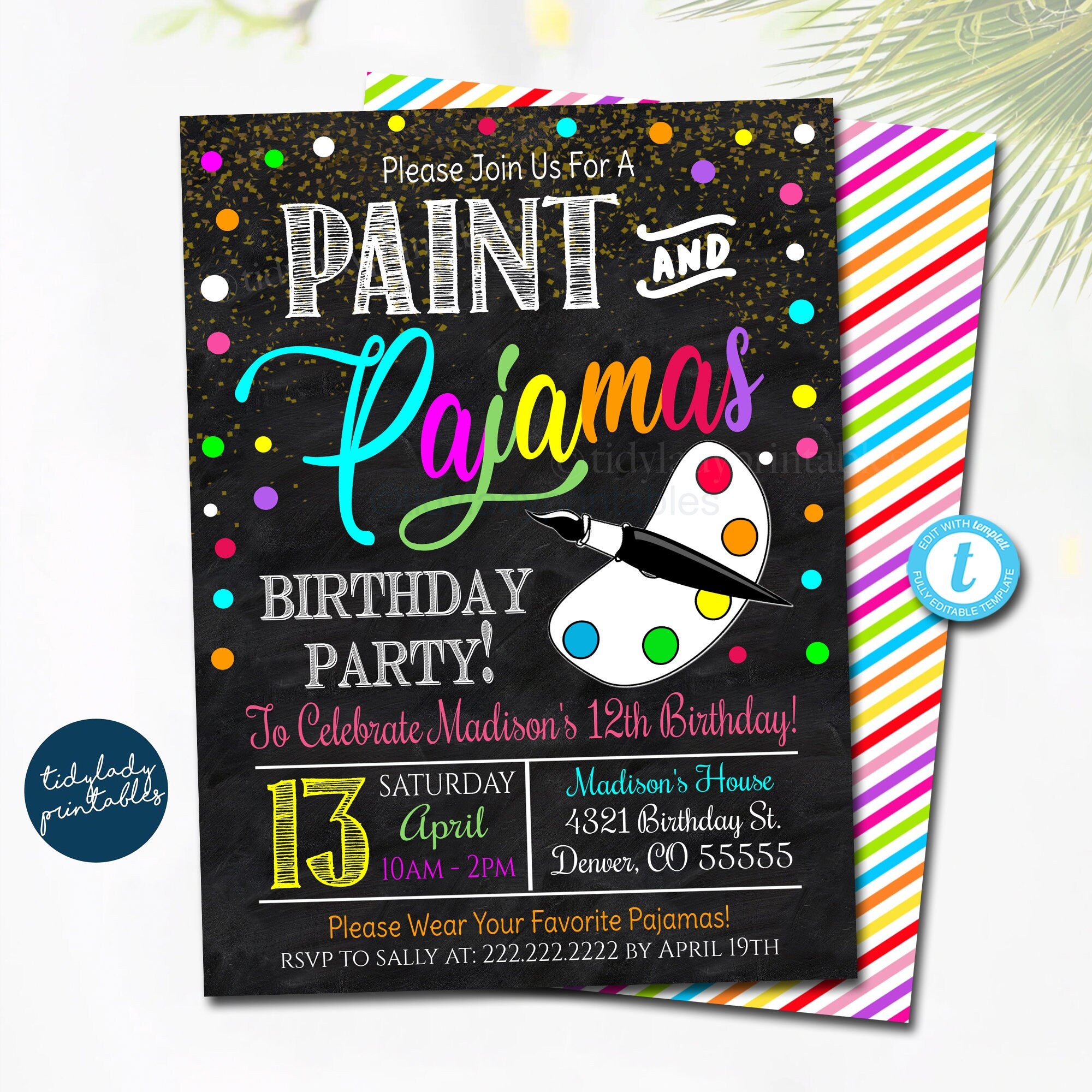 paint-and-pajamas-party-invitation-tidylady-printables for Pajama Party Invites Free Printables Paint and Pajamas Party Invitation | TidyLady Printables for Pajama Party Invites Free Printables