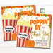 Fall Popcorn Gift Tag, Volunteer Teacher Staff Employee School pto pta Appreciation Week Gift, Poppin By to Say Thank You, Editable Template