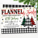 Flannel and Family Holiday Party Invitation, Christmas Party Plaid Invitation, Xmas Potluck Dinner Cozy Pajamas Party, Editable Template