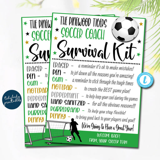 EDITABLE Soccer Coach Survival Kit Printable, Team Coach Gift, Thank You Coach Kids Sports, Soccer Appreciation funny Idea, TEMPLATE