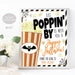 Halloween Popcorn Sign, Poppin' By to Say Happy Halloween, Trick or Treat Decor Decorations, School Pto Pta Employee Staff, INSTANT DOWNLOAD