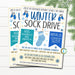 Winter Sock Drive Flyer, Printable Pta Pto Flyer, School Church Fundraiser Invite, Nonprofit Charity Community Donations, EDITABLE TEMPLATE