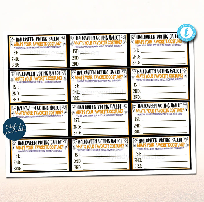 Voting Tickets Pdf Halloween Fundraiser Set | Flyer Voting Sign and Ballot Slips ...