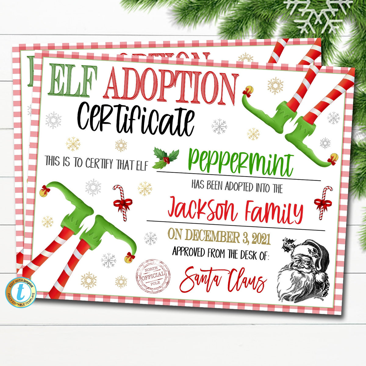 Holiday Elf Adoption Certificate Printable | TidyLady Printables holiday-elf-adoption-certificate-printable-tidylady-printables