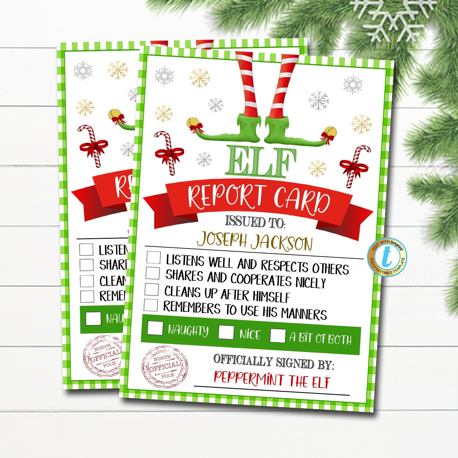 Elf Report Card Printable | Kids Holiday Elf Idea Activity — TidyLady Printables for Free Printable Elf On The Shelf Report Card