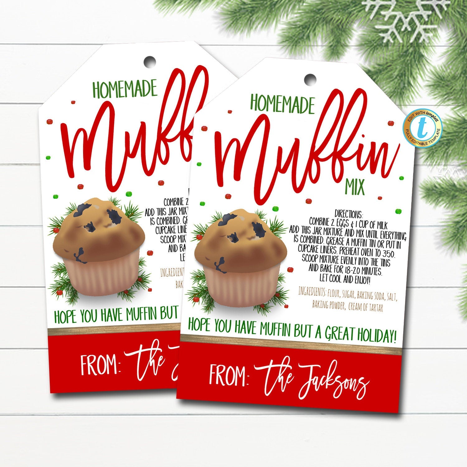 christmas-gift-tags-muffin-mix-recipe-tidylady-printables for Free Printable Bake Sale Labels Christmas Gift Tags Muffin Mix Recipe | TidyLady Printables for Free Printable Bake Sale Labels