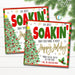 Christmas Gift Tag, Soakin' You Have a Happy Holiday, Bath Salt, Bomb Bubble Bath Gift Tag, Secret Santa, Staff Teacher, Editable Template