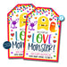 Valentine Love Monster Gift Tags, Gift Labels Valentine's Day Pop Its Teacher Classroom Tags, Rainbow Kids Toy, Non Candy EDITABLE TEMPLATE