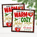 Christmas Warm and Cozy Hot Chocolate Pop By Gift Tags for clients, real estate marketing tags, Holiday Treat Tag, Editable Template