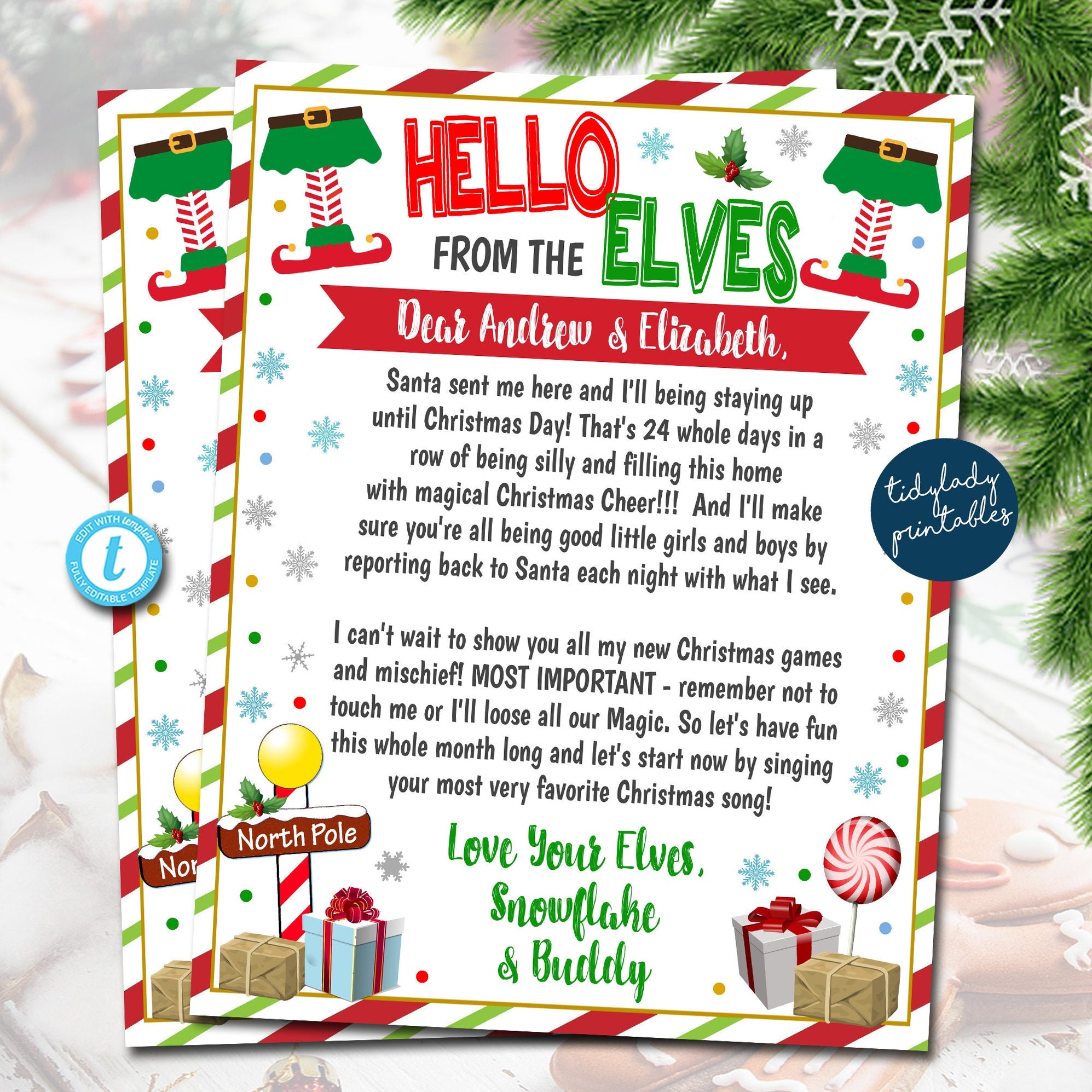 Elf Arrival Letter | Hello from the Elf Letter for Kids — TidyLady ...