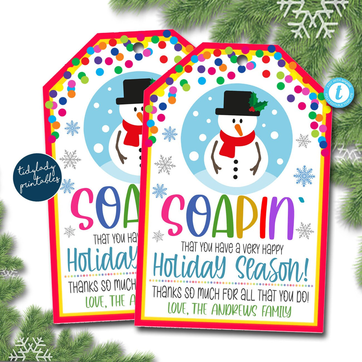 Christmas Soap Gift Tag Soapin you have a Merry Christmas TidyLady