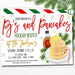 Christmas PJs and pancakes Invitation, Editable Pancakes & Pajamas Birthday Party, Holiday Brunch Breakfast School Classroom, DIY Template