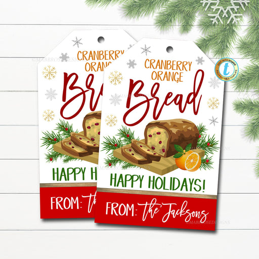 Christmas Cranberry Orange Bread Gift Tags, Bakery Label, From the Kitchen Of, Homemade Gift, White Elephant Secret Santa, Editable Template