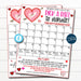 Valentine Fundraiser Calendar, Pick a Date to Donate February Winter Sponsership Membership Donation Signup Printable Handout Form EDITABLE
