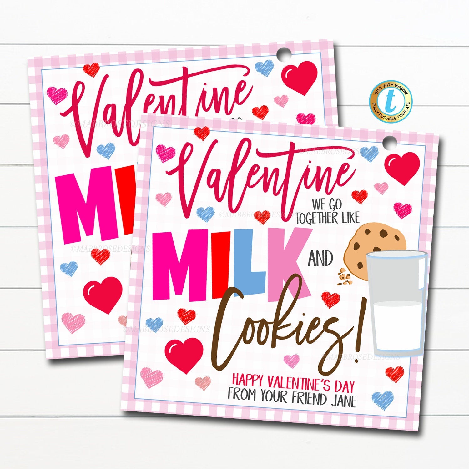 Valentine Gift Tag | We go Together LIke Milk and Cookies! — TidyLady Printables valentine-gift-tag-we-go-together-like-milk-and-cookies-tidylady-printables