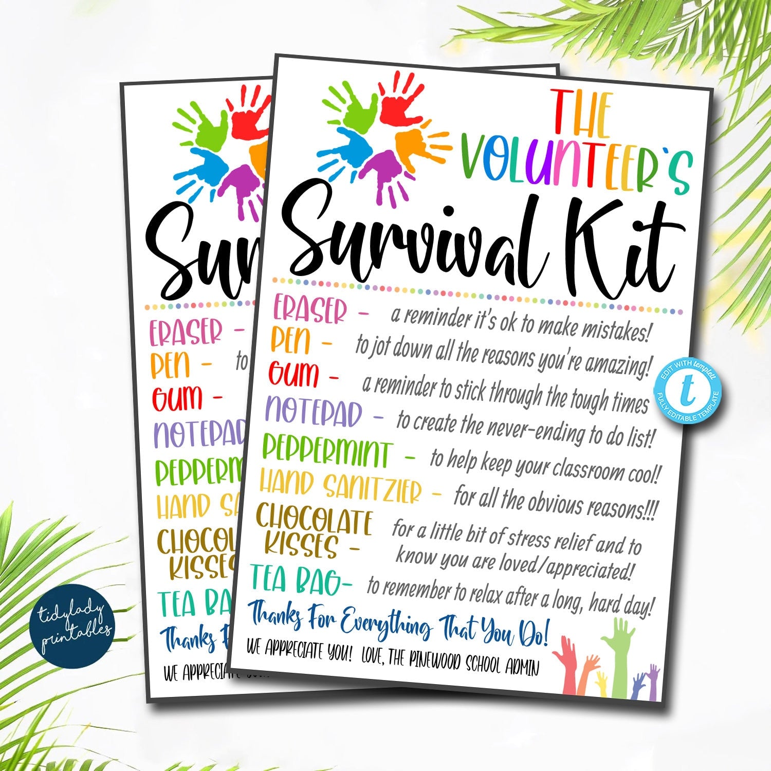 Teacher Survival Kit Gift Tag Welcome Back To School for Cna Survival Kit Printable Free