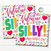 Valentine Gift Tags, You Make Me So Silly, Friendship Kids Classroom Toy, Teacher School Card Tag Idea, Silly String Straw Editable Template