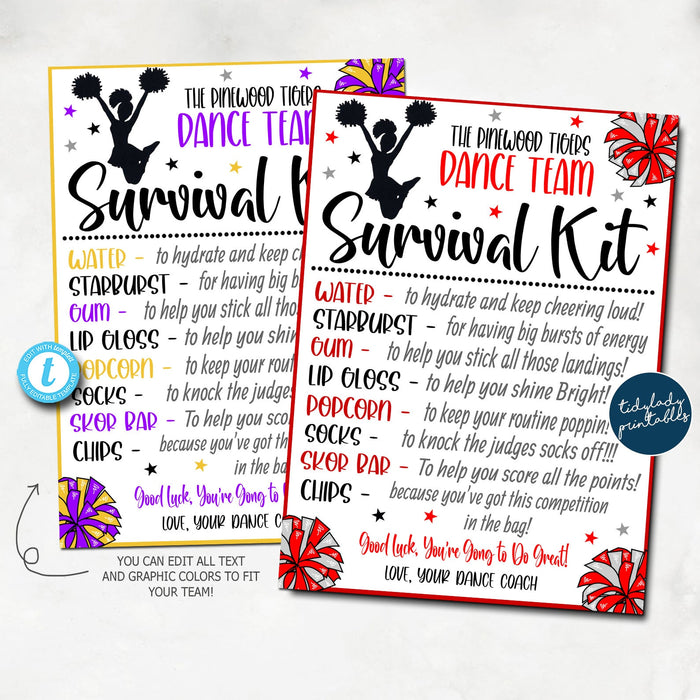 Gymnastics Competition Survival Kits Gymnastics Gifts, Team Gift, PDF File  Instant Download Survival Kit 