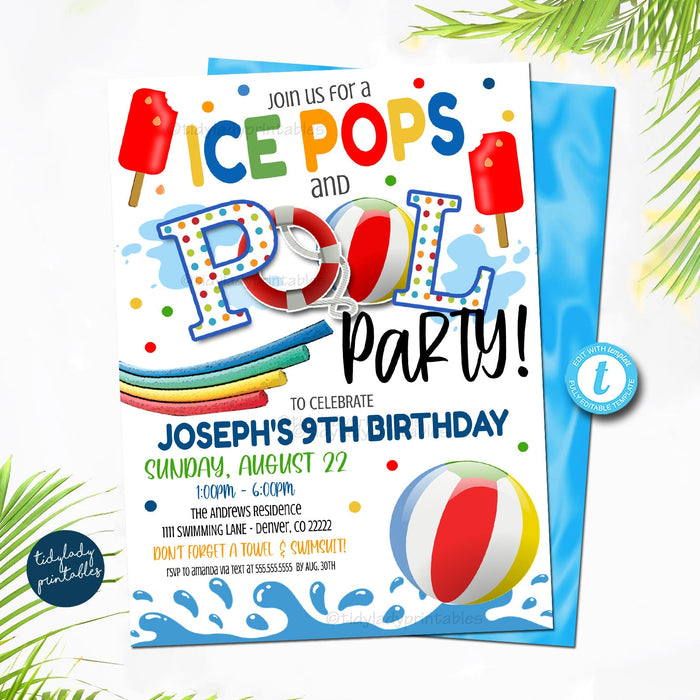 ice-pops-and-pool-party-invitation-end-of-school-party-tidylady-printables for Editable Free Printable Birthday Pool Party Invitations Templates Ice Pops and Pool Party Invitation | End of School Party — TidyLady Printables for Editable Free Printable Birthday Pool Party Invitations Templates