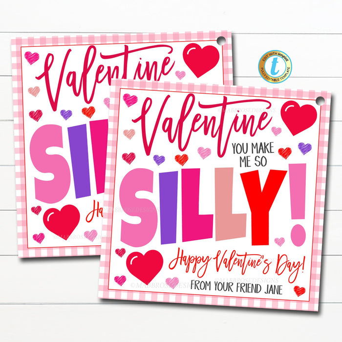 Valentine Gift Tags, Silly Kid Teacher School Card Tag Idea — TidyLady  Printables
