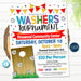EDITABLE Washers Tournament Flyer, Printable Business School Church Benefit Fundraiser Event Poster, Digital Summer Fall Backyard Party, DIY