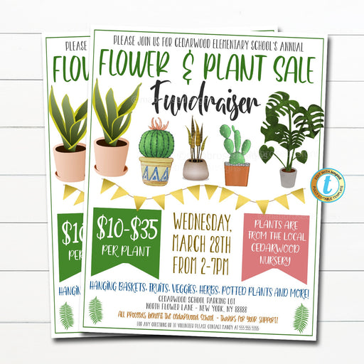 Flower and Plant Sale Fundraiser Flyer, Spring Fling Festival, Garden School Church Pto Pta, Plant Flower Mother's Day Fundraiser, EDITABLE