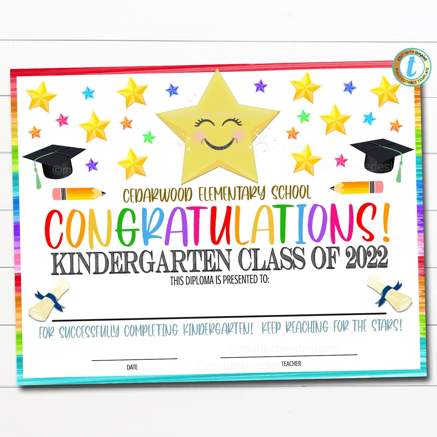 Reach for the Stars Graduation Set, Ceremony Program Diploma — TidyLady ...