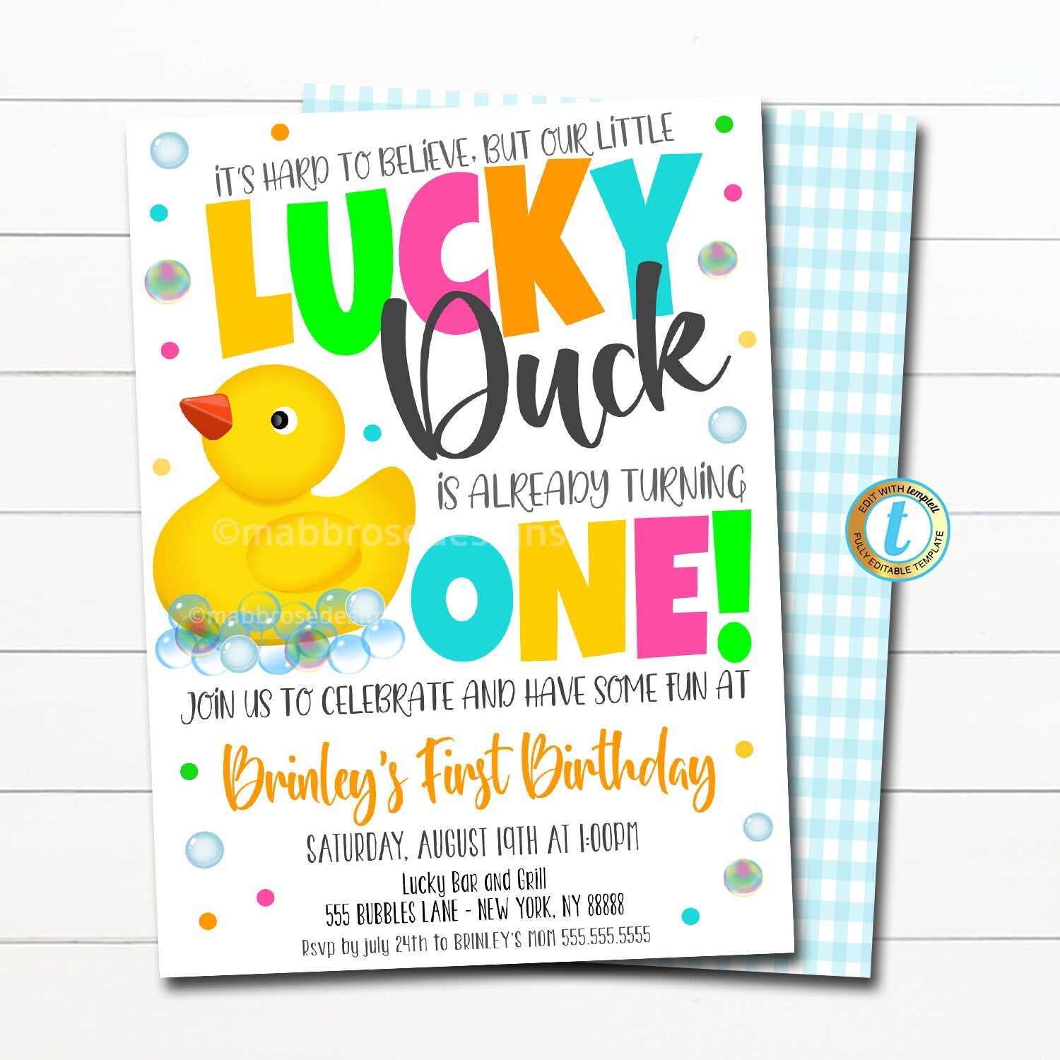 Printable Rubber Ducky Invitations
