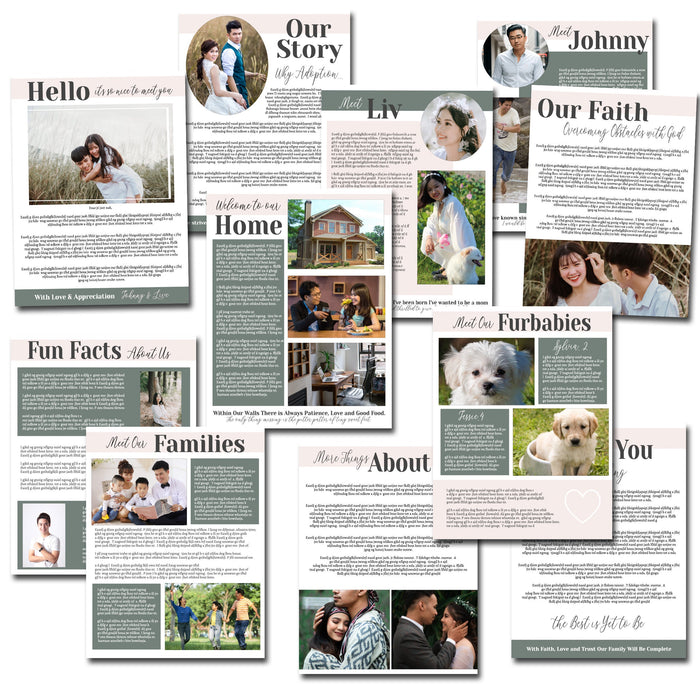 Adoption Profile Book Editable Templates, All About Us Family Profile, Letter to Birth Mother, Adoption Journey, DIY Modern and Customizable