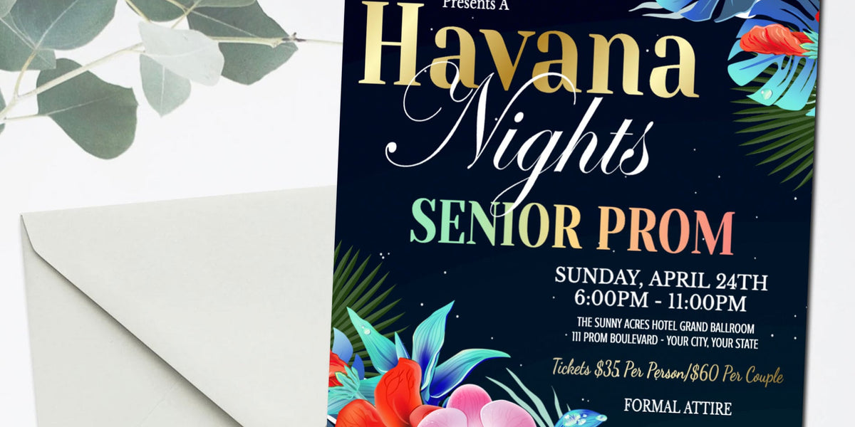 Havana Nights Prom Invite, Homecoming Dance Tropical Theme — TidyLady  Printables