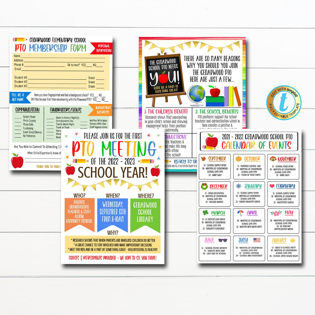 Editable PTO Recruitment Flyer Set | TidyLady Printables