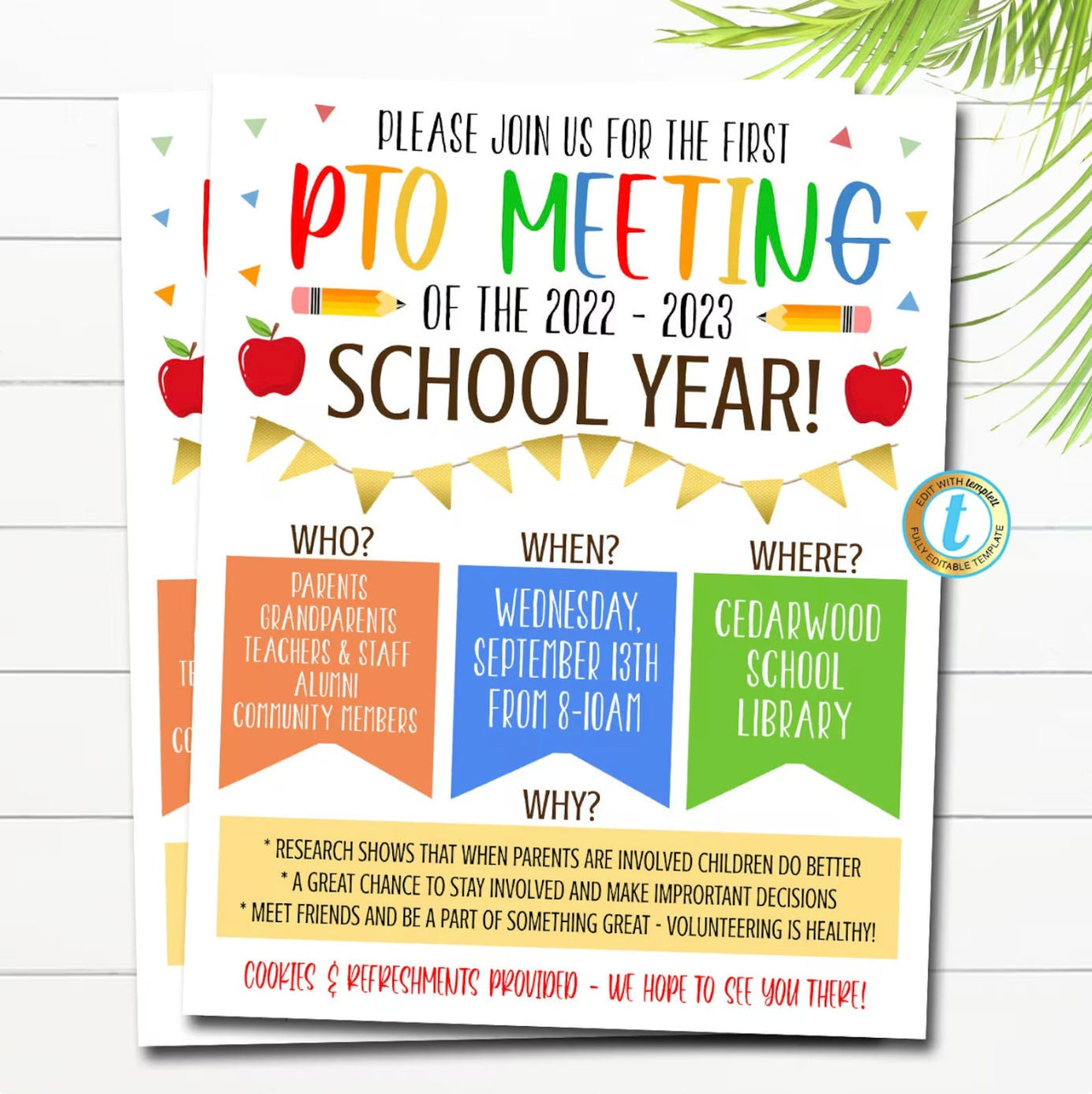 Editable PTO PTA Flyer Bundle | School Information Forms & Flyers ...