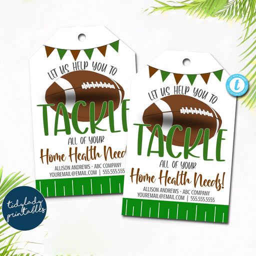 Football Realtor Tags, Fall Pop by Tags, Real Estate Pop By Tag, Realtor Marketing, Referral Can Tackle All Your Needs for Business EDITABLE