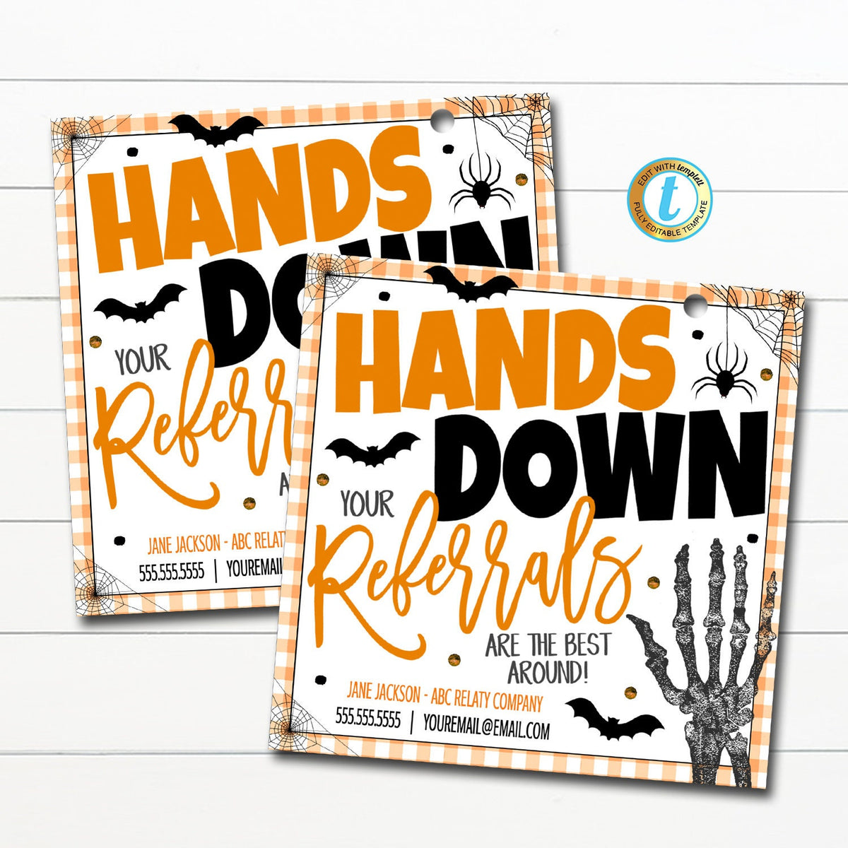 Halloween Referral Marketing Gift Tag, Fall Realtor Pop By Tag ...