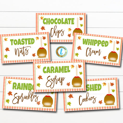Caramel Apple Bar Food Tent Labels, Awesome to the Core Teacher Thank You, Fall Nurse Staff School Pto Employee Treat Party Label, EDITABLE