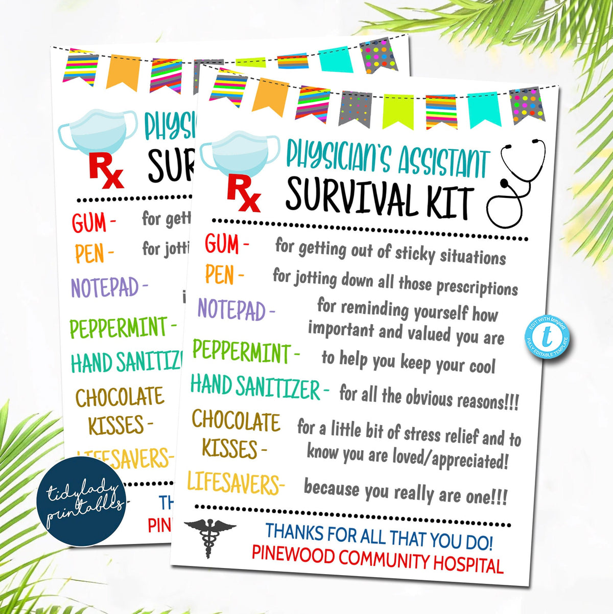 Physicians Assistant Survival Kit Gift Tags, Appreciation Week ...