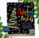 Festival of Lights Flyer Template, Editable Christmas Lights Display Flyer, Winter Holiday Lights Event Poster, Xmas Tree Lighting EDITABLE