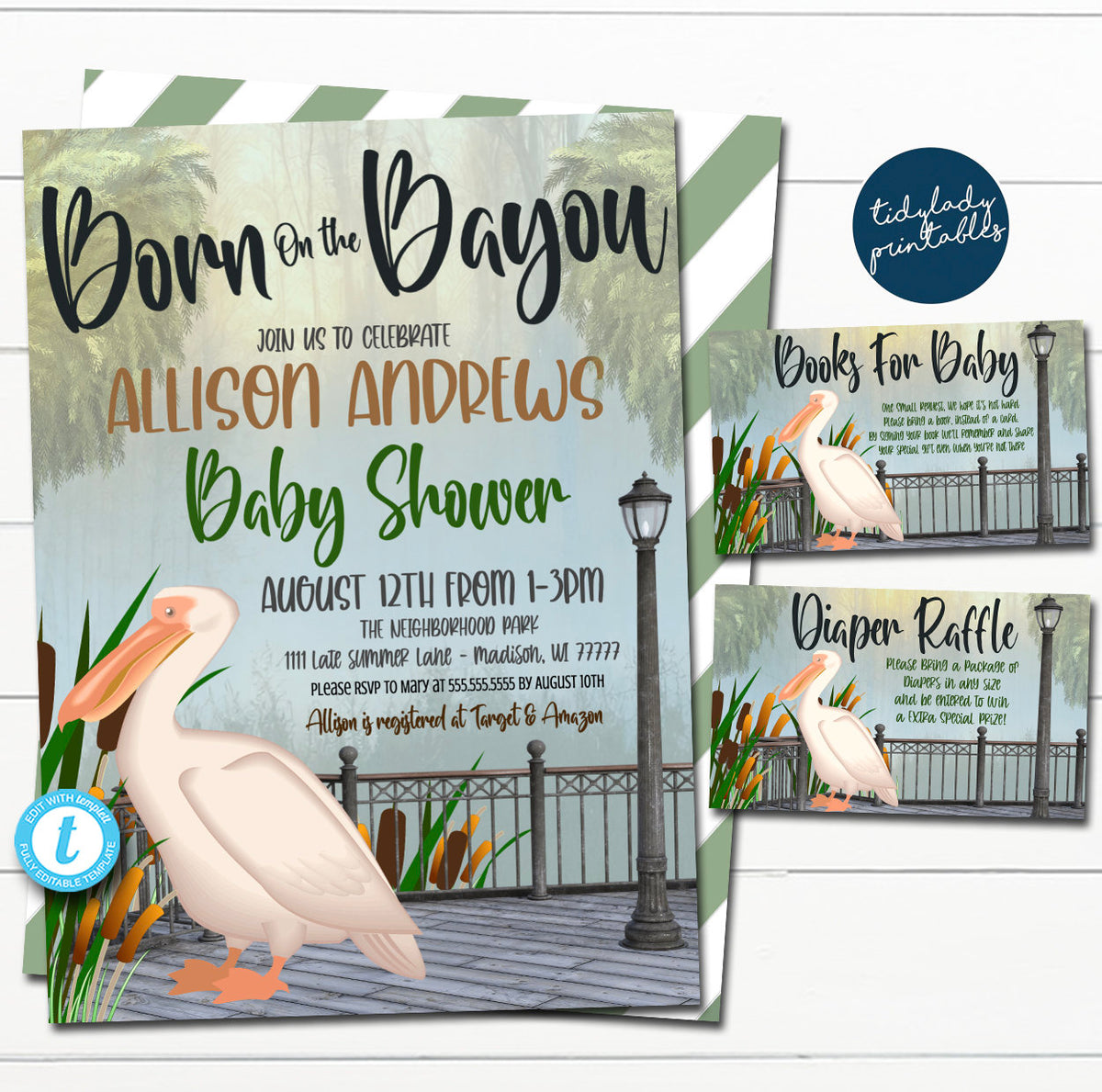 Louisiana Bayou Baby Shower Invitation, Bayou Theme Invite