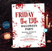 Friday the 13th Halloween Party Printable Invitation, Murder Mystery Digital Download Death Adult Halloween Birthday Party EDITABLE TEMPLATE