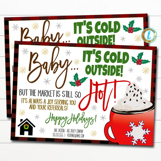 Real Estate Hot Market Postcard Mailer, Hot Chocolate Tag, Christmas Real Estate Tags, The Market Is Hot Christmas, DIY EDITABLE TEMPLATE